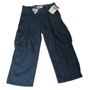 Oshkosh Boys Pants 4T Toddler E-Z Adjust Waist Cargo Dark Blue‎ 100% Cotton NWT
